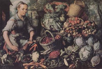  Market Woman with Fruit,Vegetables and Poultry (mk14)